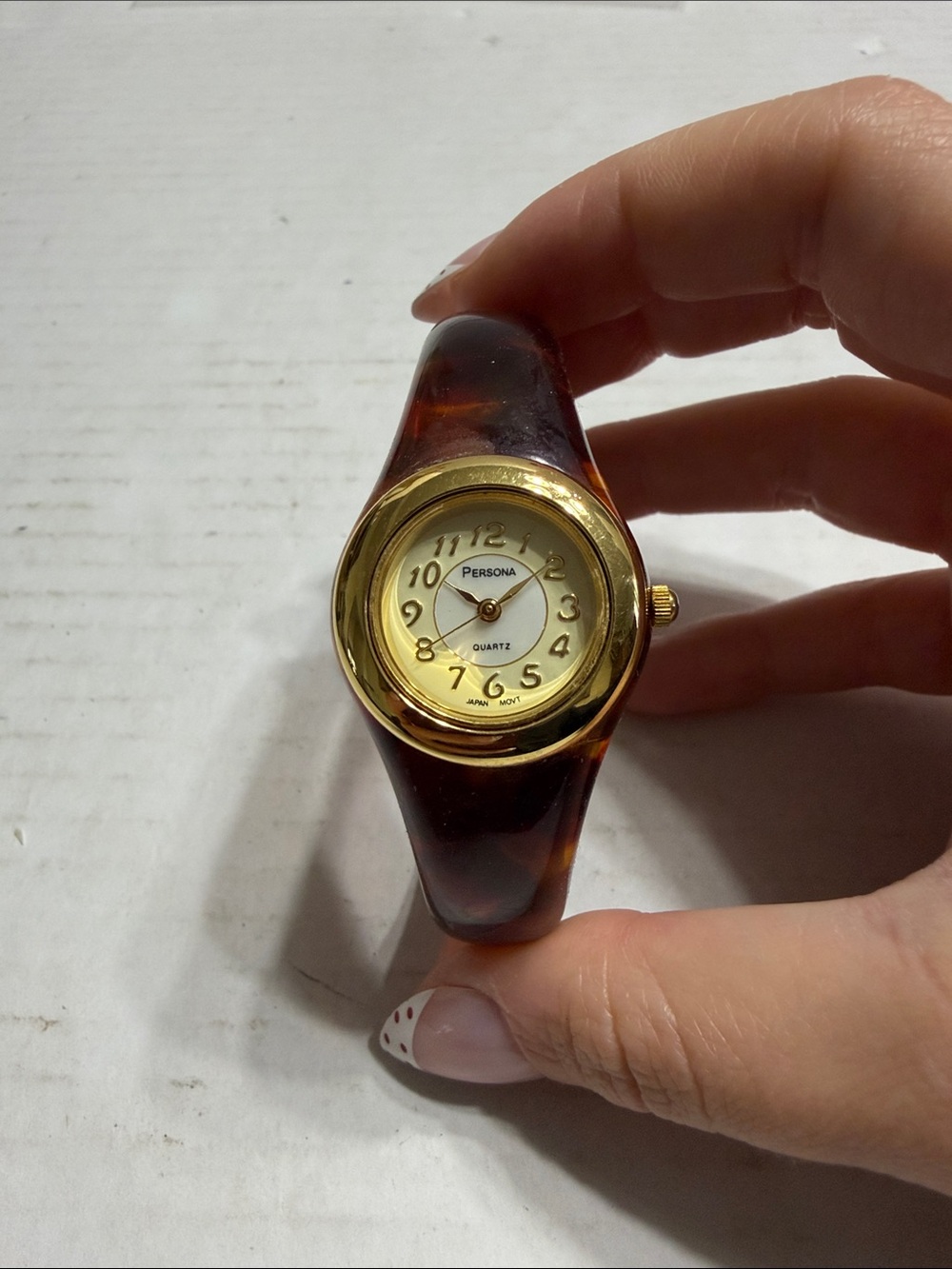 Persona Gold Dial Tortoise Shell Bracelet Watch